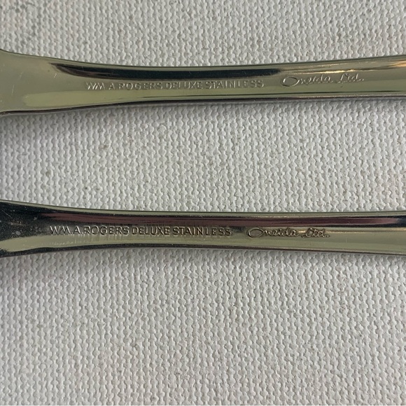 3 Pc SERVING SET Wm A Rogers Deluxe Stainless MANSFIELD AMADEUS Oneida Ltd 8.5" - Picture 10 of 12